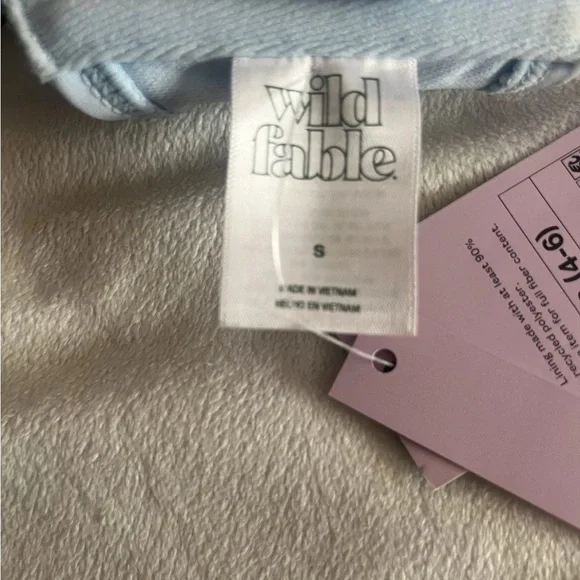 Wild Fable Smocked Bikini Top Light Blue Size Small 4-6 Adjustable NWT $18 - Picture 7 of 13